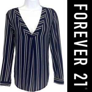 Forever 21! V-Neck Striped Pullover Blouse!